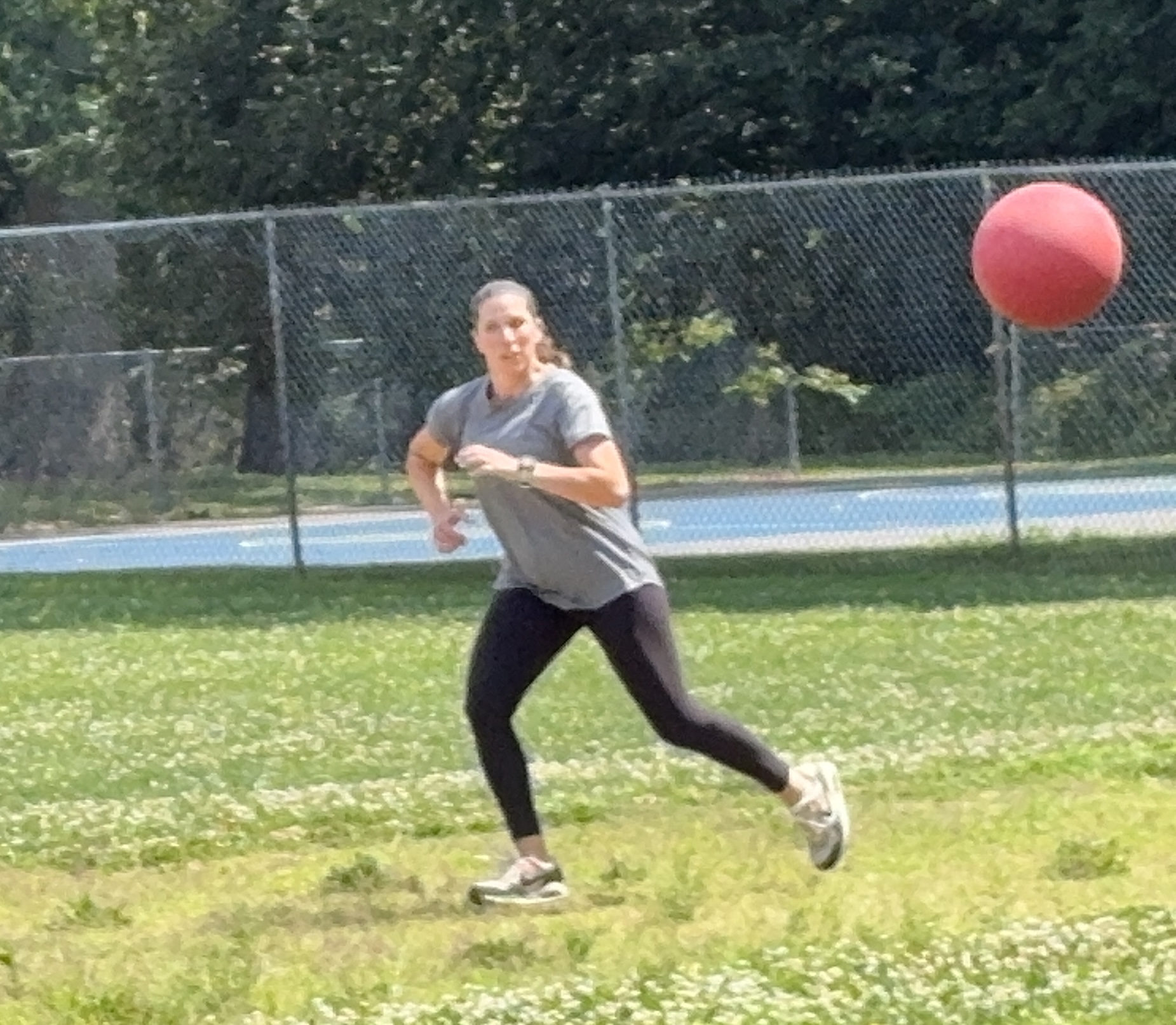 Adults playing some solid defense