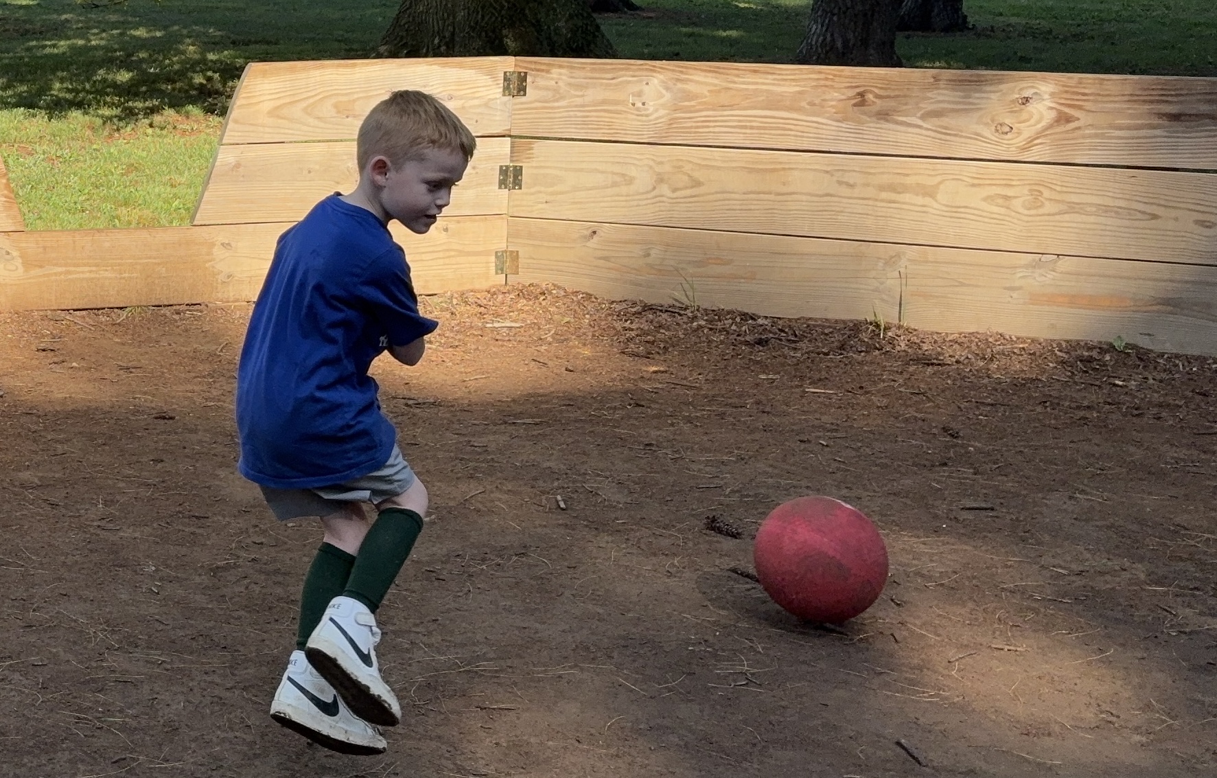 Mikey knows how to dodge a ball