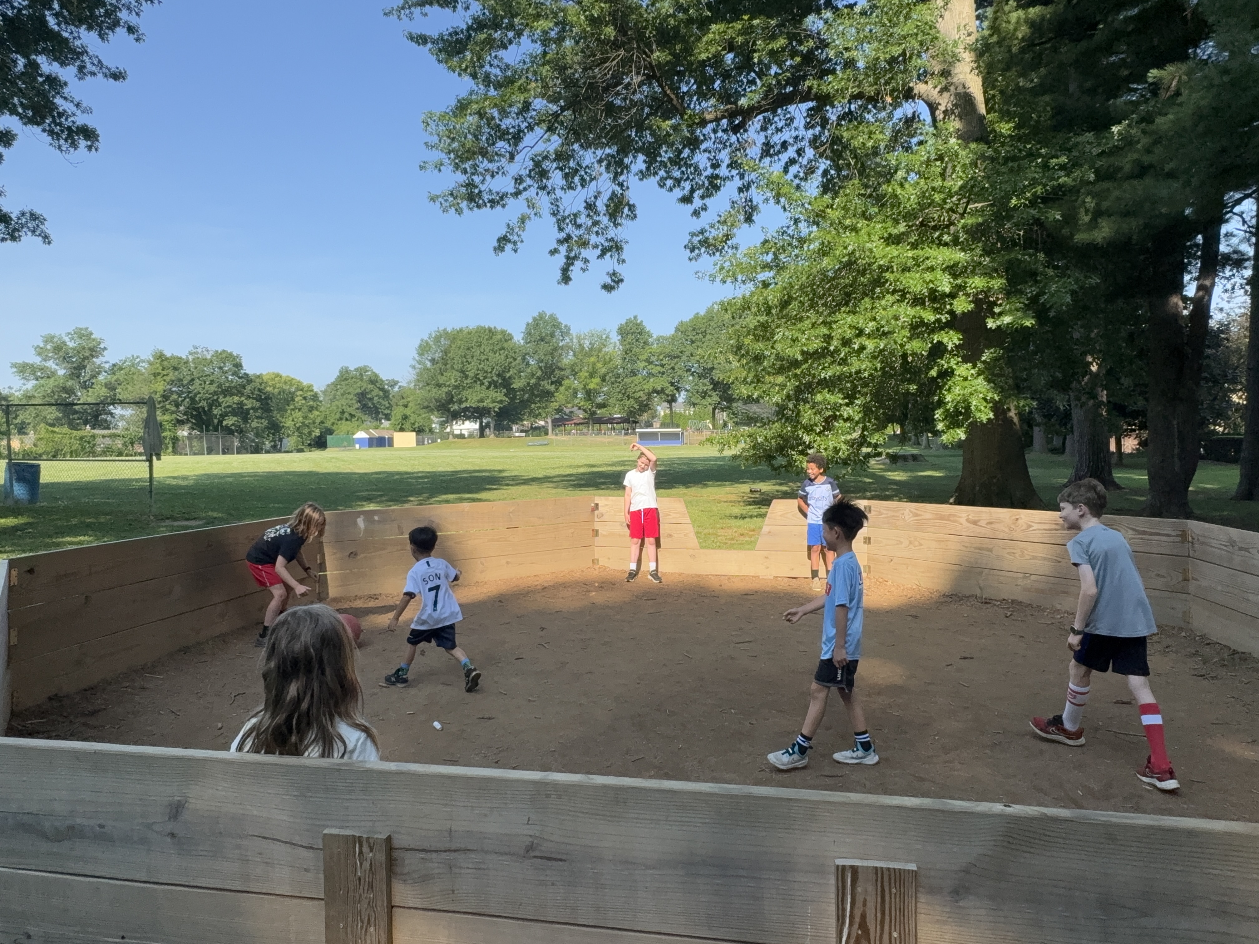 The gang in action on a super hot day