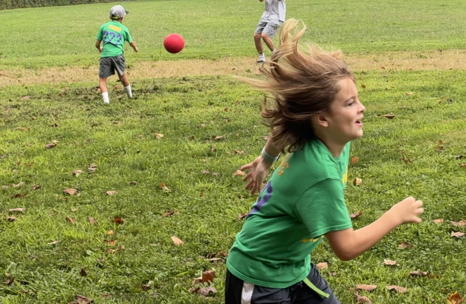 Griffin getting down the baseline with his hair flowing behind